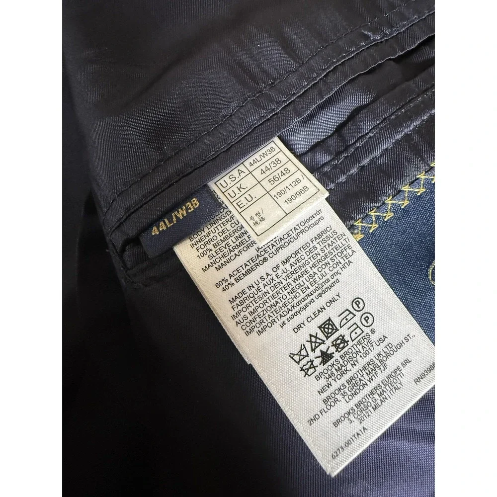 Brooks Brothers Blazer 44L 1818 Regent Suit Wool Blue 2 Button Made in USA